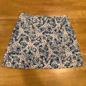 Lilly Pulitzer Marigold Skort Size 0 Navy White Pink Starfish Mini Skirt Beach